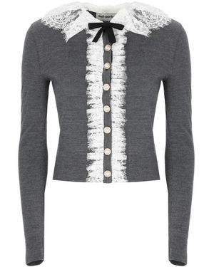 Self-Portrait Truien & Vesten ,Grijs ,Cardigans - Blauw