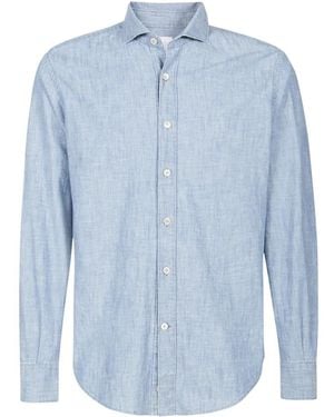 Eleventy Denim Shirts - Blue
