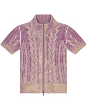 DIESEL M-Elana Kurzarm-Reißverschluss-Strickjacke - Lila