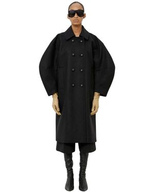 MEIMEIJ Double-Breasted Coats - Black
