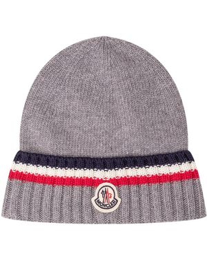 Moncler Rippstrickmütze - Grau