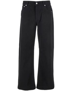 McQueen Schwarze Denim Jeans Mit Logopatch