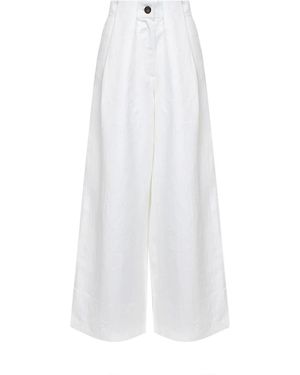 BATAKOVIC Belgrade Wijde Linnen Broek - Wit