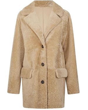 Eleventy Faux Fur & Shearling Jackets - Natural