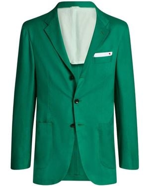 Kiton Cashmere Single-Breasted Jacket - Groen