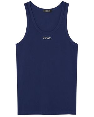Versace Stretch Katoenen Tanktop - Blauw