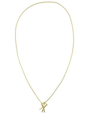 Ami Paris Accessoires ,Geel ,Gouden Metalen Ketting - Metallic