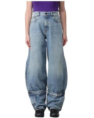 Haikure Stijlvolle Wide Leg Jeans Met Dubbele Manchet - Blauw