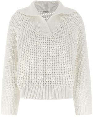 Brunello Cucinelli V-Neck Knitwear - Blanc