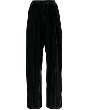 T By Alexander Wang Broeken ,Zwart ,Katoen Velours Broek Met Trekkoord