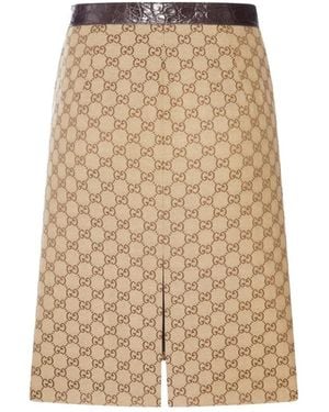 Gucci Rokken ,Katoen Gg Katoenen Canvas Rok - Naturel