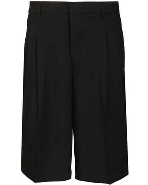 Ami Paris Wide-Leg Low-Waist Bermuda Shorts - Zwart