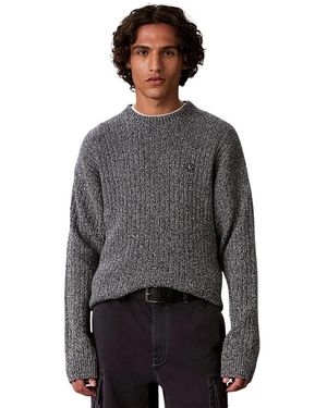 Calvin Klein Cotton Rib Classic Sweater - Grijs