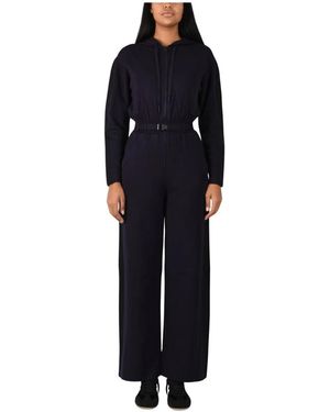 Elisabetta Franchi Zweifarbiger Strick-Jumpsuit Mit Logo - Schwarz
