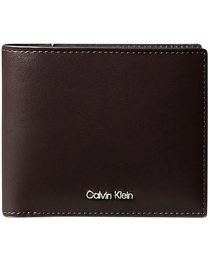 Calvin Klein Accessoires ,Bruin ,Leer Raised Bill Fold - Zwart