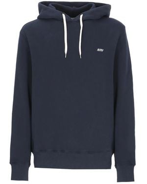 Autry Hoodies & Sweatvesten ,Blauw ,Katoen Embroidered Logo Hoodie
