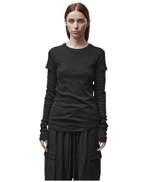 Thom Krom Tops ,Zwart ,Katoen W Ts 646 Double Layer Long Sleeve T-Shirt
