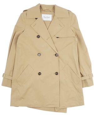 Max Mara Double-Breasted Coats - Natural