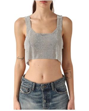 TWENTYFOUR Tops ,Grijs ,Sprankelende Atene Crop Top