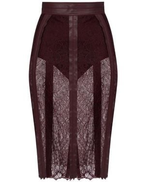 Elisabetta Franchi Bordeaux Rok Aw25 Chic Stijl - Rood