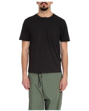 Transit Baumwoll henley tee - Schwarz