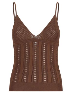 Blumarine Truien & Vesten ,Bruin ,Polyester Gebreide Top