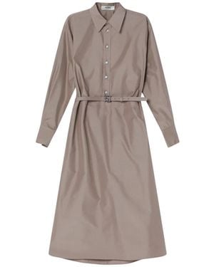 Fendi Barley Cotton And Silk Chemisier Dress - Brown