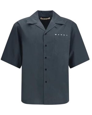 Marni Bowling Shirt Met Monogram Print - Blauw