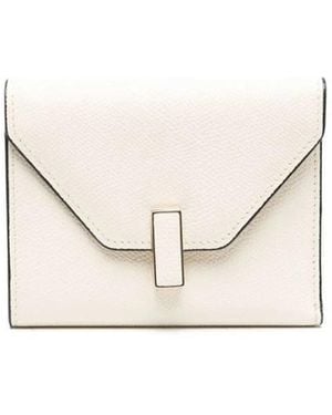 Valextra Cartera iside cuero oro claro - Blanco