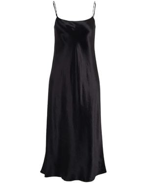 Vince Kleedjes ,Zwart ,Satijn Satijnen Slip Dress