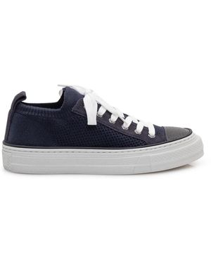 Brunello Cucinelli Cotton Knit Sneakers - Blau