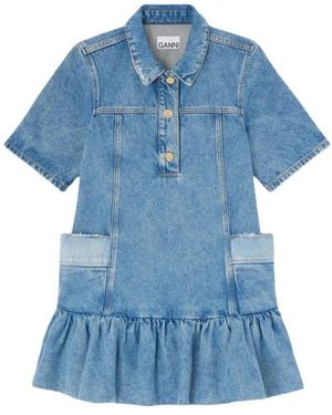 Ganni Short Dresses - Blue