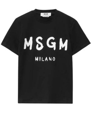 MSGM T-Shirt Met Ronde Hals En Korte Mouwen - Zwart