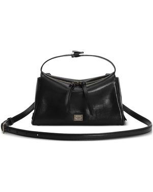 Dolce & Gabbana Vittoria Tempesta Calfskin Schoudertas - Zwart