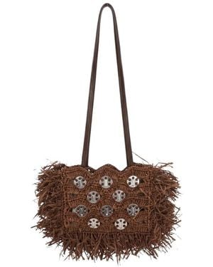 Rabanne Sac A Main Mix Metal Handtasche - Braun