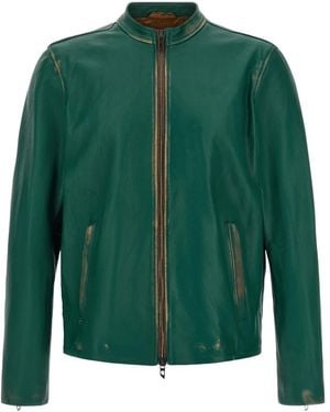 DIESEL Leather Jackets - Green