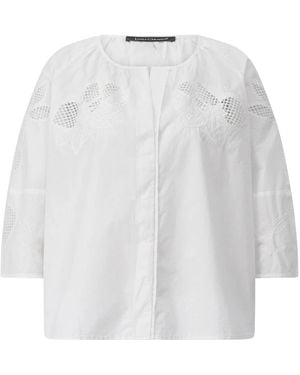 Luisa Cerano Florale Oversized Bluse - Weiß