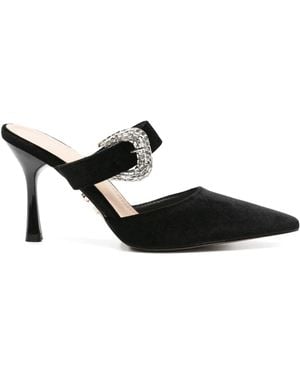 Twentyfourhaitch Heeled Mules - Black
