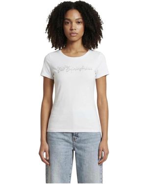 EA7 Gedruid T-Shirt Met Ronde Hals En Korte Mouwen - Wit
