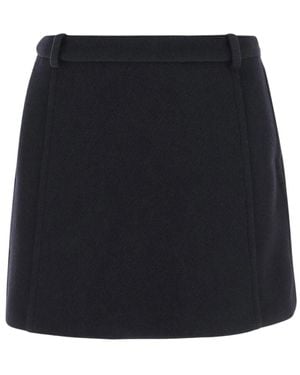 Jil Sander Schwarzer Wollrock Mit Seitlichem Reißverschluss