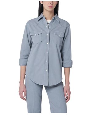 A.P.C. Overhemden ,Grijs ,Katoen Chemise Western - Blauw