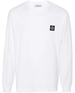 Stone Island Weiße pullover für männer