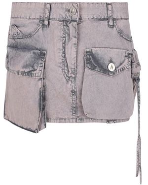 The Attico Grauer Fay Mini-Rock Mit Taschen