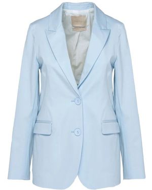 Momoní Blazer Met Enkele Rij Knopen - Blauw