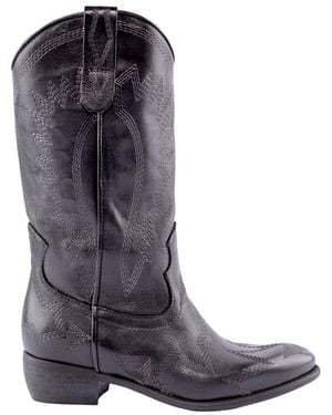 Zoe Cowboy & Biker Boots - Grey