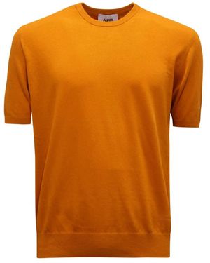 Alpha Studio Round-Neck Knitwear - Orange