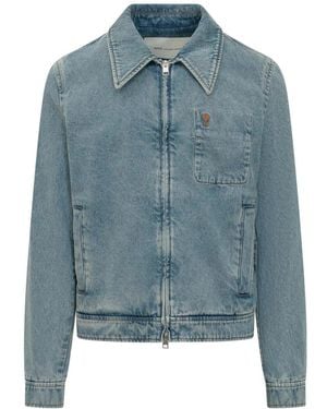 Ami Paris Denim Jackets - Blue