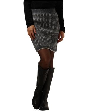 SELECTED Kurzer Strickrock - Schwarz