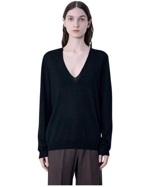 Rick Owens V-Neck Knitwear - Azul