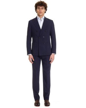 Eleventy Single Breasted Suits - Blue